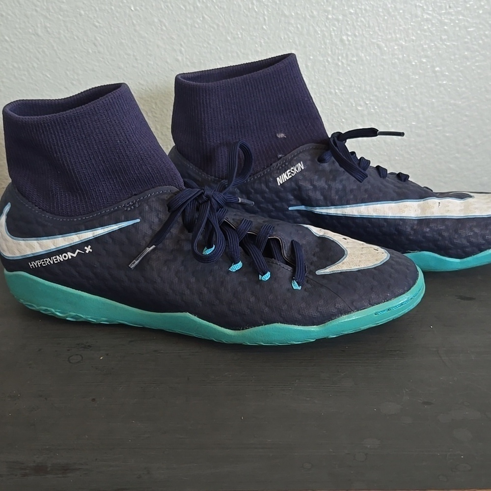 Nike HypervenomX Phelon III DF IC Blue Football/Soccer Shoes Mens Size 8.5 - Picture 2 of 7
